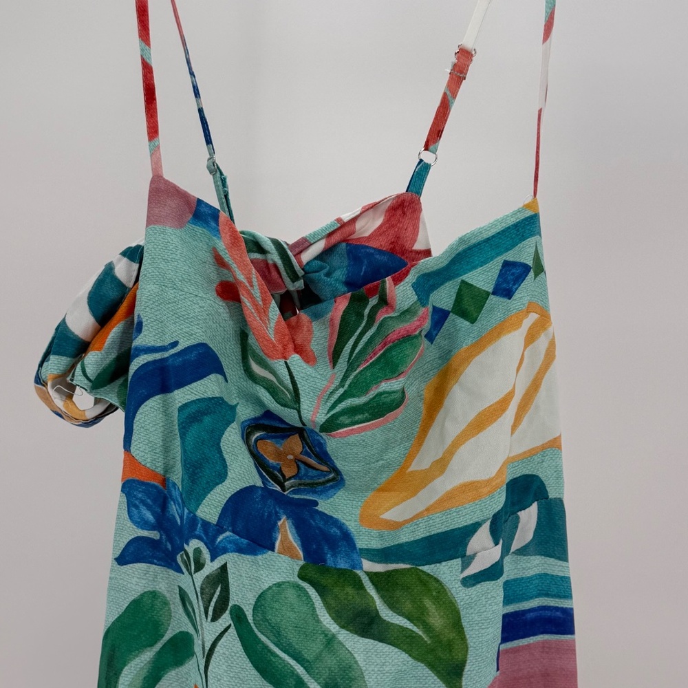 Paper Heart Maxi Sleeveless Tie Back Floral Mystical Flowy Maxi Dress NWT - Picture 2 of 6